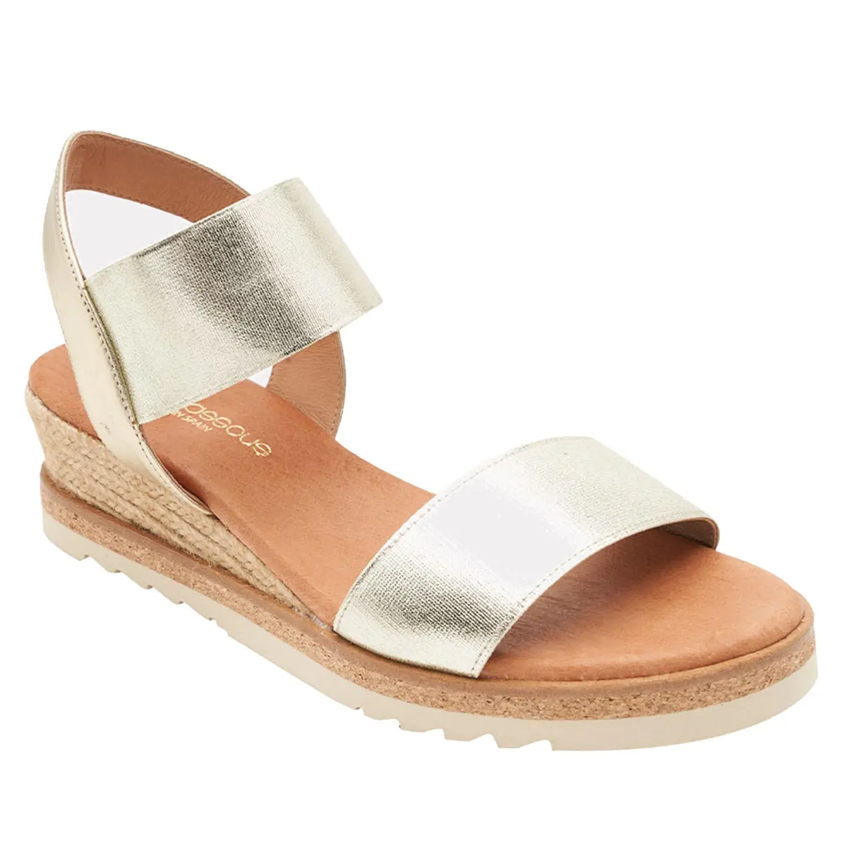 André Assous Neveah Wedge, Platino, Size 6 | Elegant European Craftsmanship - main product image
