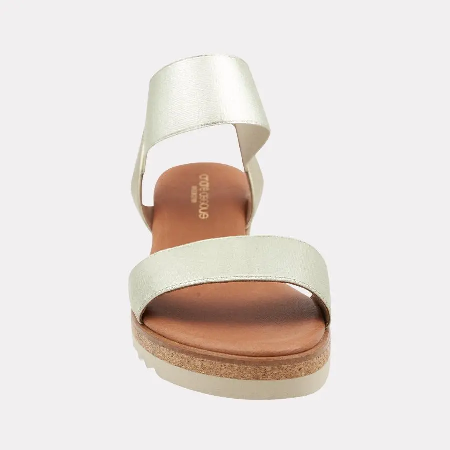 André Assous Neveah Wedge, Platino, Size 6 | Elegant European Craftsmanship - view 5