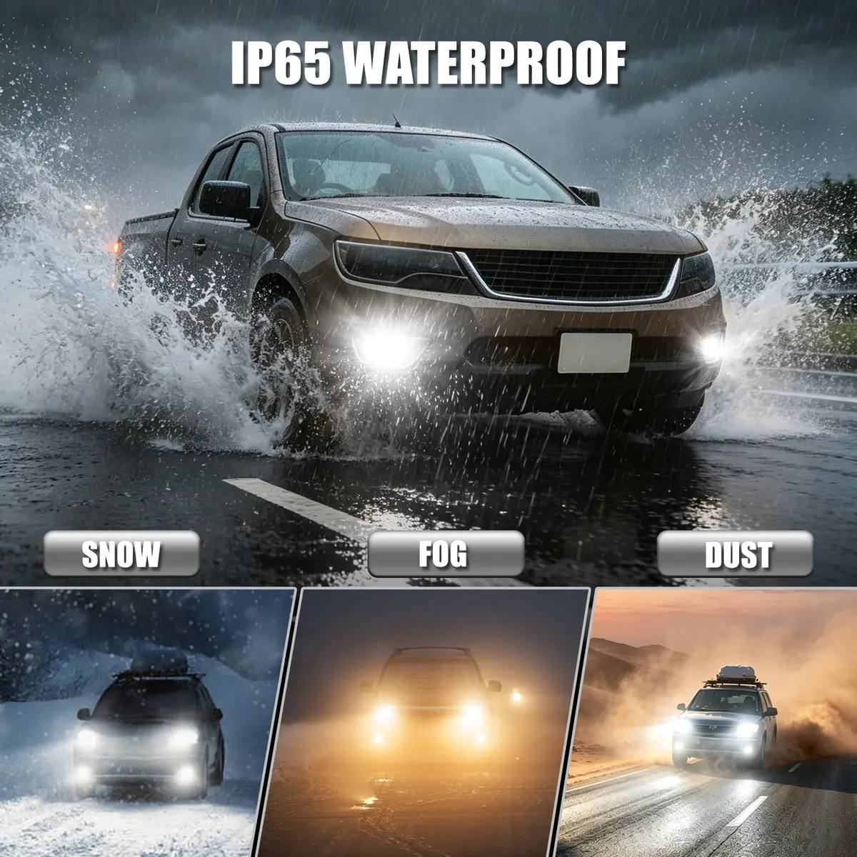 D-Lumina H11 H8 H16 Switchback LED Fog Light Bulbs 6000K White/3000K Yellow | 8000 Lumens, 40W, Dual Color - view 4