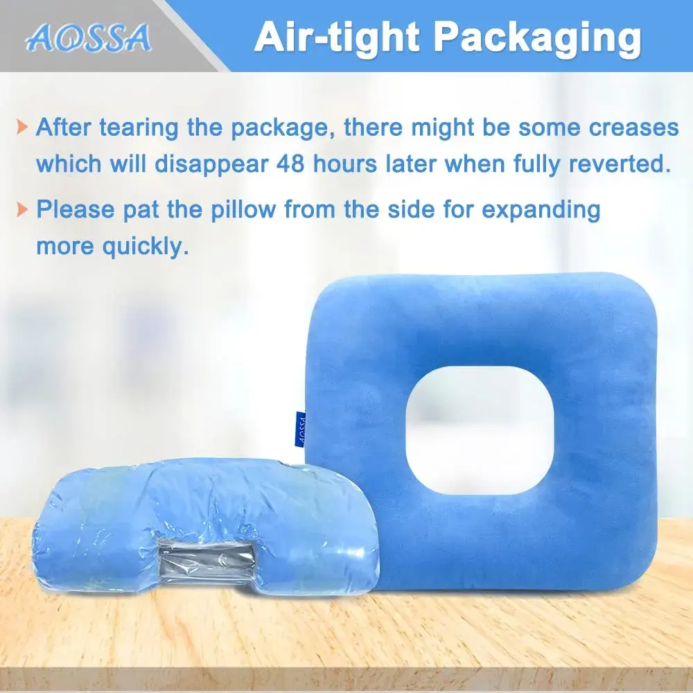 AOSSA Donut Seat Cushion for Tailbone Pain 38 cm (15 in) x 33 cm (13 in) | Medical Grade Support for Hemorrhoids & Post Surgery - view 6