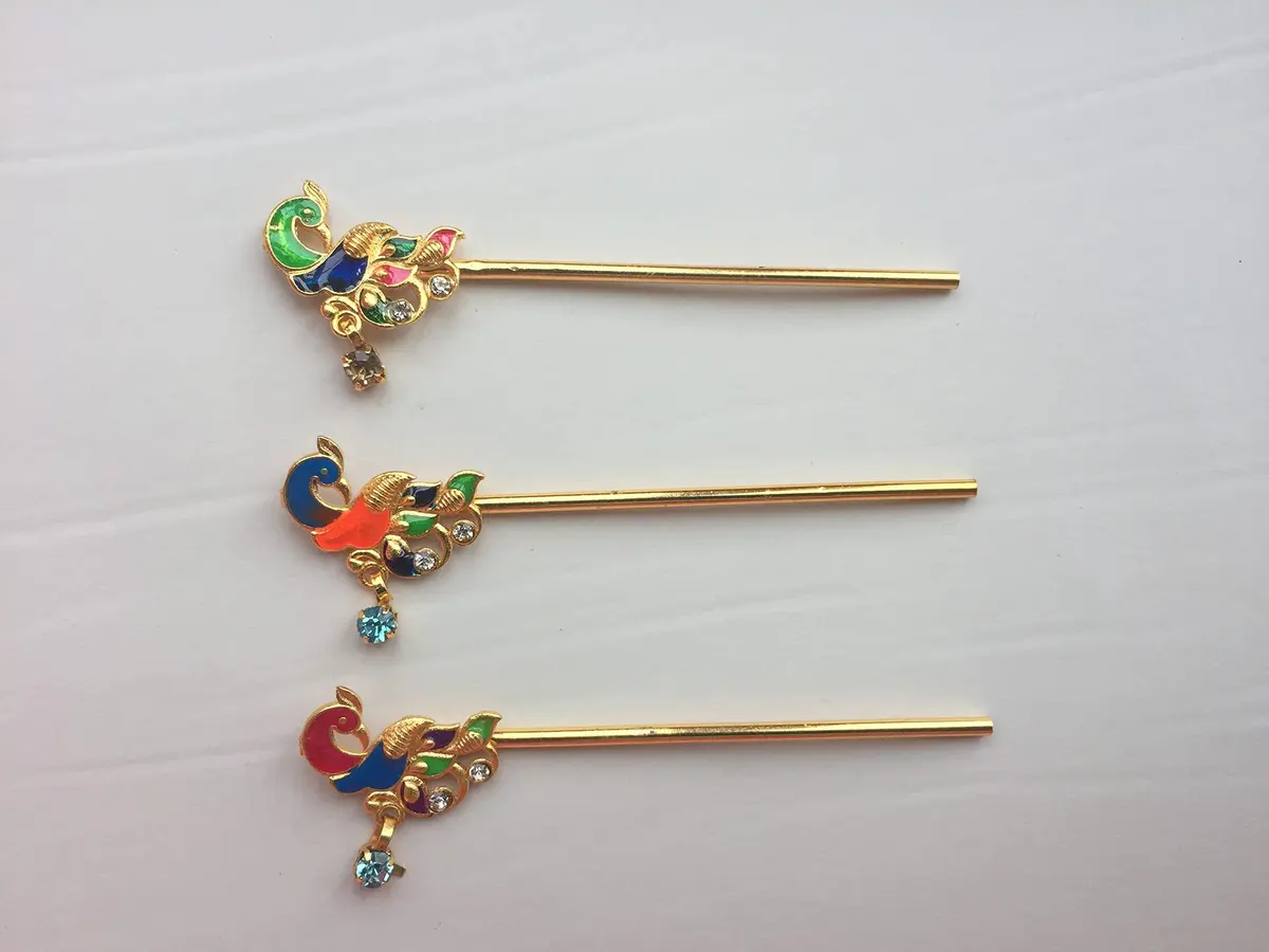Garden Of Arts Handmade Peacock Bansuri Flute Figurine Set | Divine Decor for Laddu Gopal & Kanha Ji - view 8