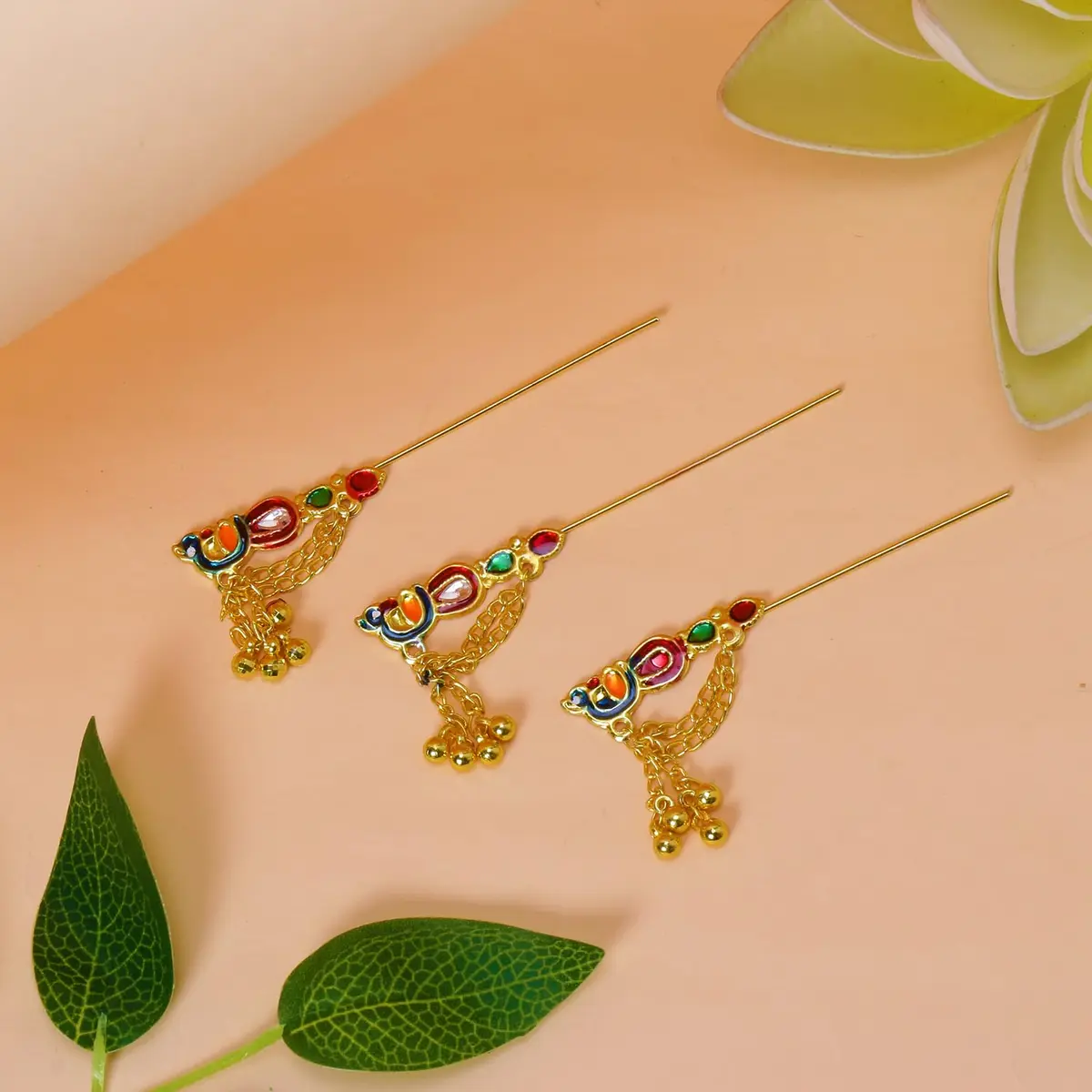 Garden Of Arts Handmade Peacock Bansuri Flute Figurine Set | Divine Decor for Laddu Gopal & Kanha Ji - main product image