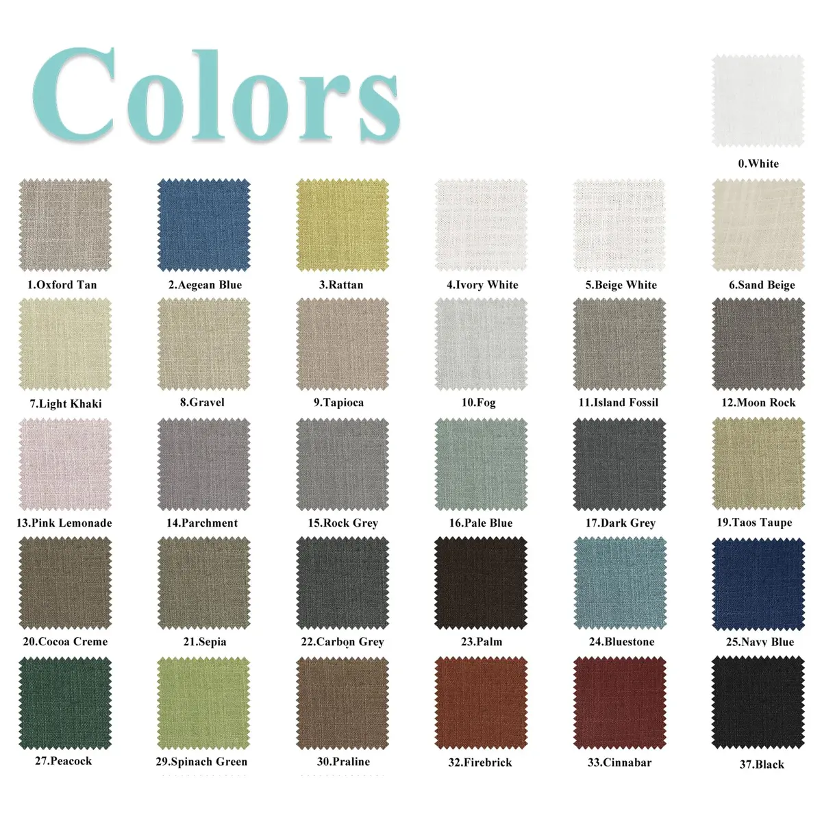 Fcosie Custom-Made Curtain Color Swatches - 38 Colors | Fabric Samples Book, Fabric Swatches - view 2