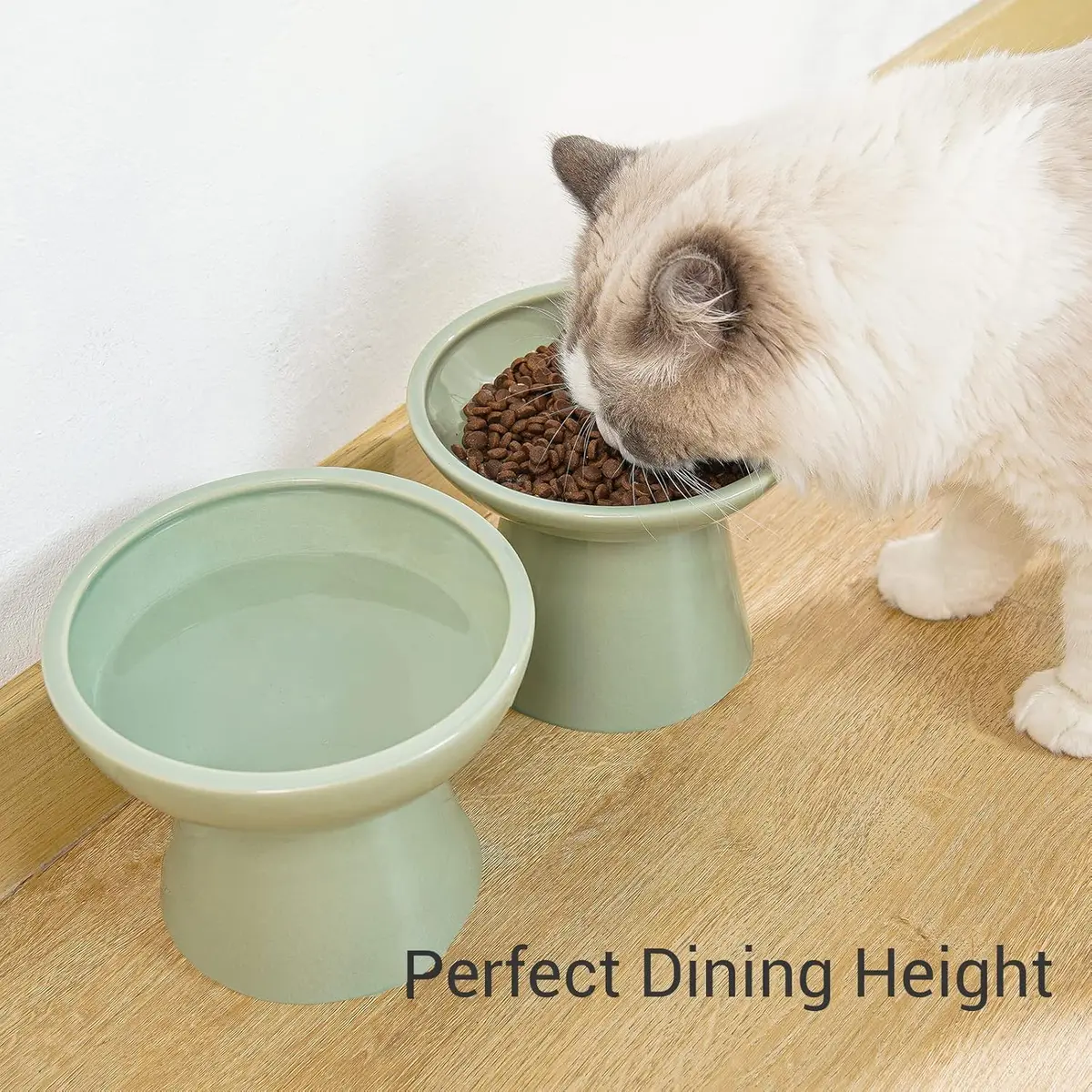 CEEFU 2-Pack Elevated Ceramic Cat Bowls Extra Wide for Food & Water | Whisker-Friendly, Stable & Stylish - view 4