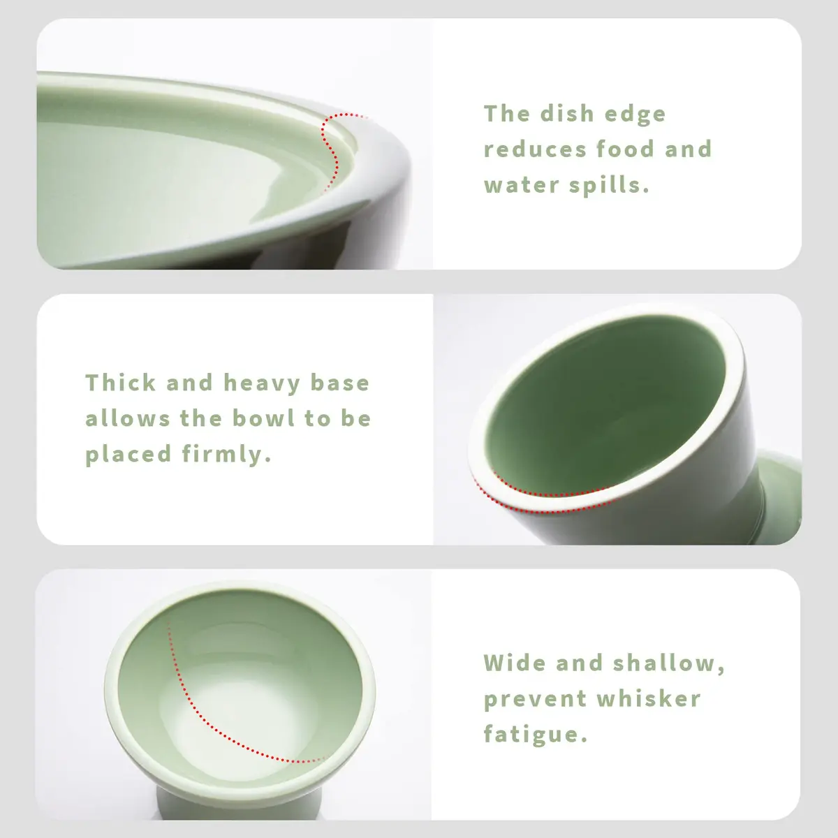 CEEFU 2-Pack Elevated Ceramic Cat Bowls Extra Wide for Food & Water | Whisker-Friendly, Stable & Stylish - view 3