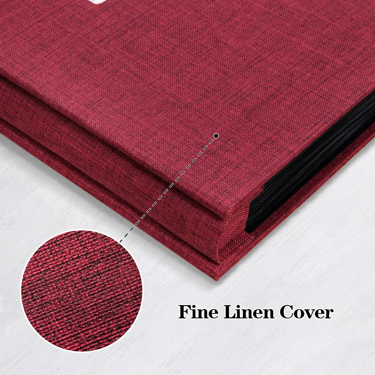 Mublalbum Red Linen Cover 4x6 Photo Album with Window, 300 Pockets | Keepsake Wedding & Baby Photo Book - view 6
