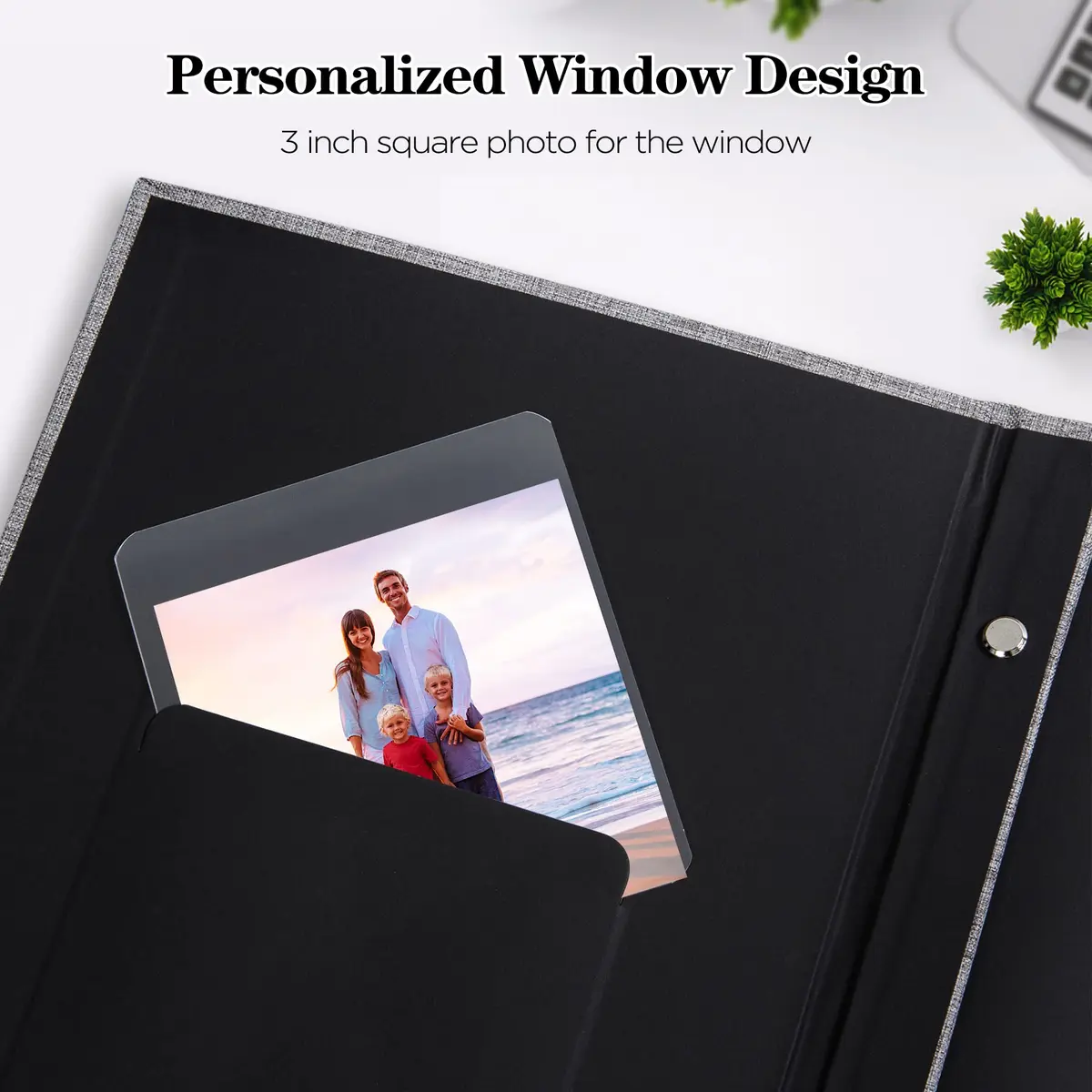 Mublalbum Red Linen Cover 4x6 Photo Album with Window, 300 Pockets | Keepsake Wedding & Baby Photo Book - view 4