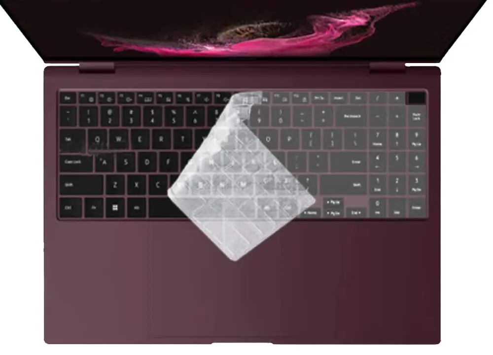 JuYuish Clear Silicone Keyboard Skin for Samsung Galaxy Book Pro/Pro 360 15.6" & 16" Laptops | US Layout - main product image