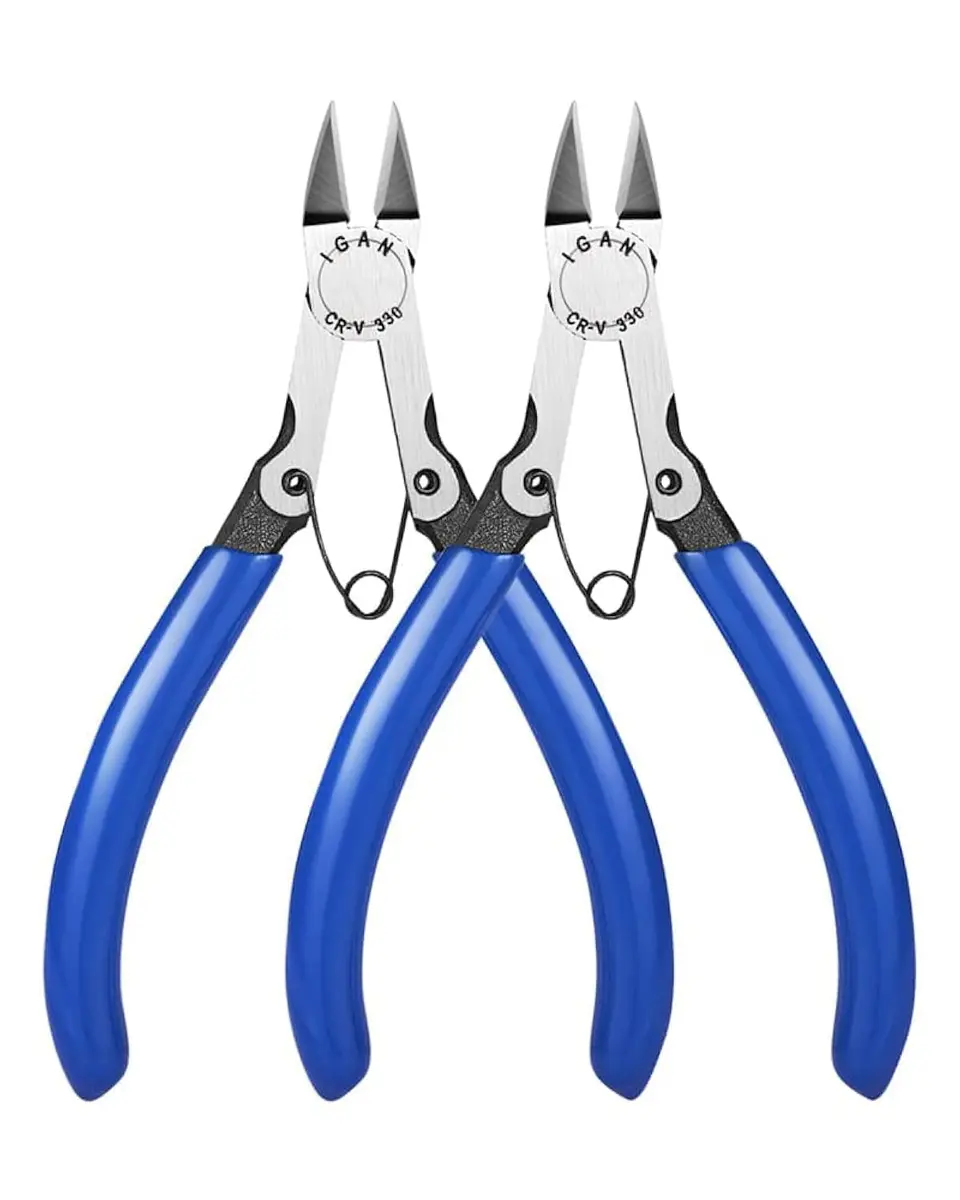 IGAN-330 Wire Flush Cutters 5''x2 | Ultra Sharp Precision CR-V Side Cutters for Electronics & Jewelry - main product image