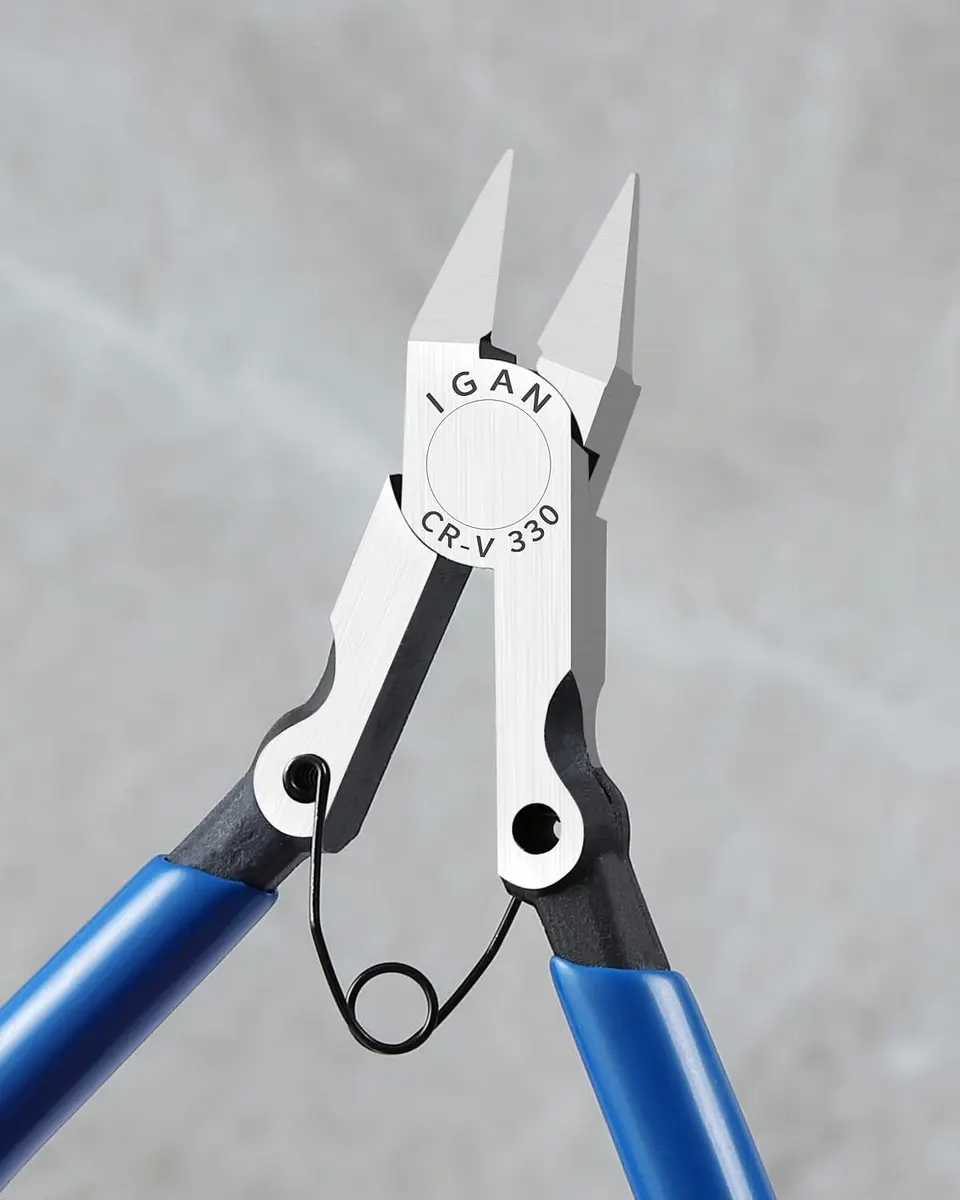 IGAN-330 Wire Flush Cutters 5''x2 | Ultra Sharp Precision CR-V Side Cutters for Electronics & Jewelry - view 3
