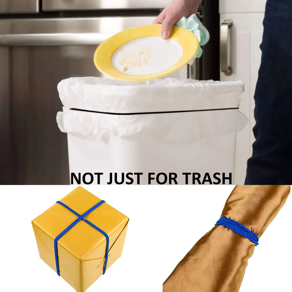 Hongmed Elastic Rubber Bands for Trash Cans | Fits 13-30 Gallon, Durable & Reusable, Small Set of 3 - view 4