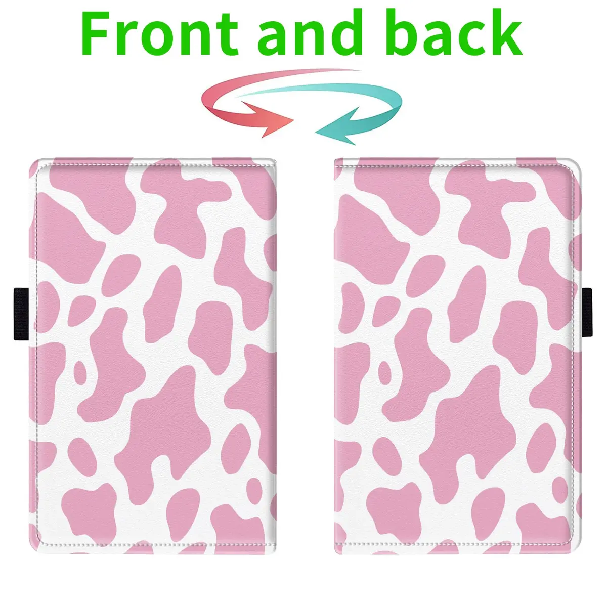 JANENFNA Server Books for Waitress with 7 Large Pockets | Pink Cow Prints, PU Leather, 7.5x5 inch - view 2