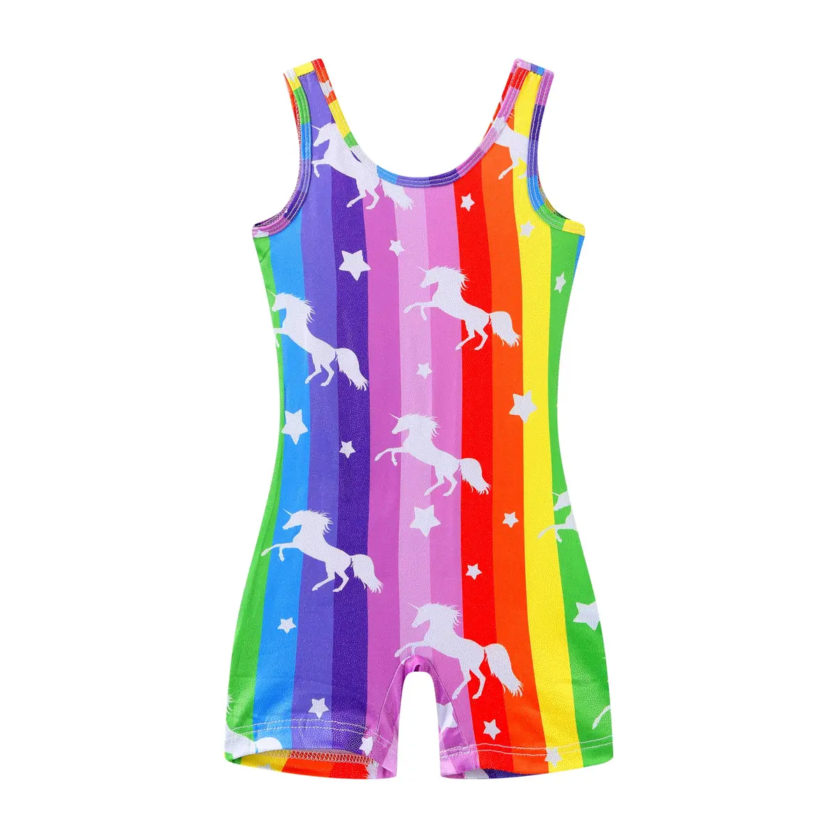 LUOUSE 2 Pack Toddler Girls Skinny Gymnastics Leotards With Shorts, Little Kids Colorful Dance Unitards 7-8 Years - view 2