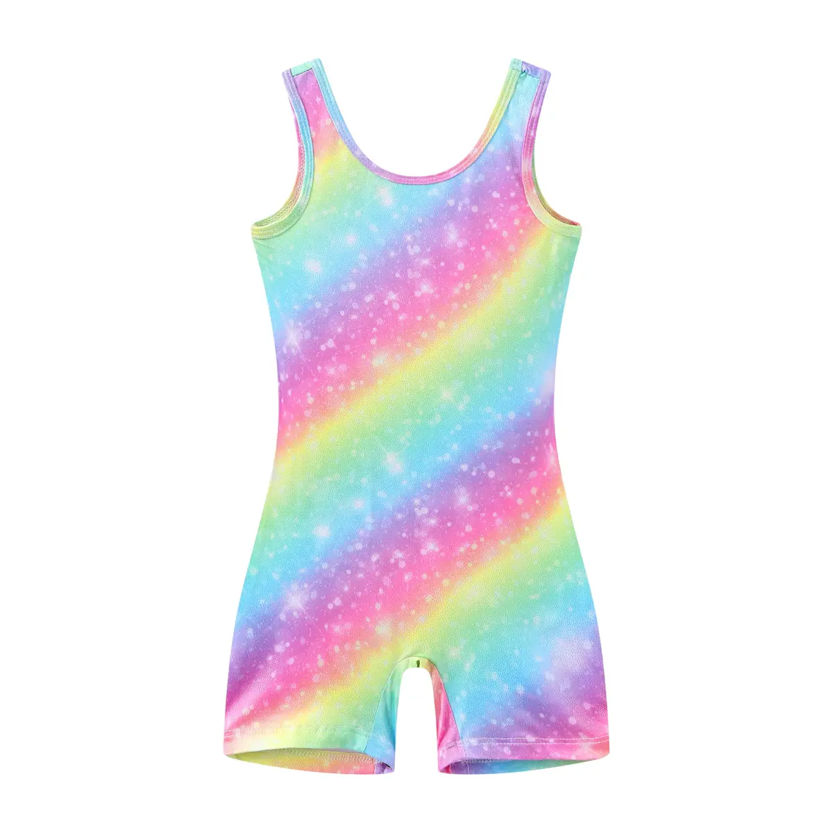 LUOUSE 2 Pack Toddler Girls Skinny Gymnastics Leotards With Shorts, Little Kids Colorful Dance Unitards 7-8 Years - view 3