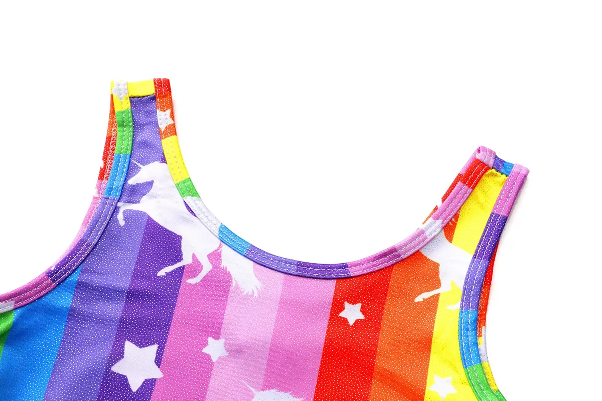 LUOUSE 2 Pack Toddler Girls Skinny Gymnastics Leotards With Shorts, Little Kids Colorful Dance Unitards 7-8 Years - view 4