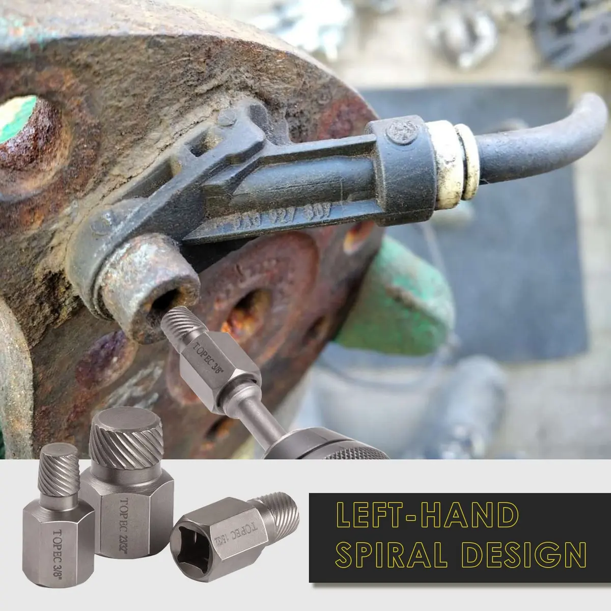 Topec Screw Extractor Set 25Pcs, 3/8” Drive | High Carbon Steel, Multi-Size, Easy Out for Broken Bolts & Studs - view 6