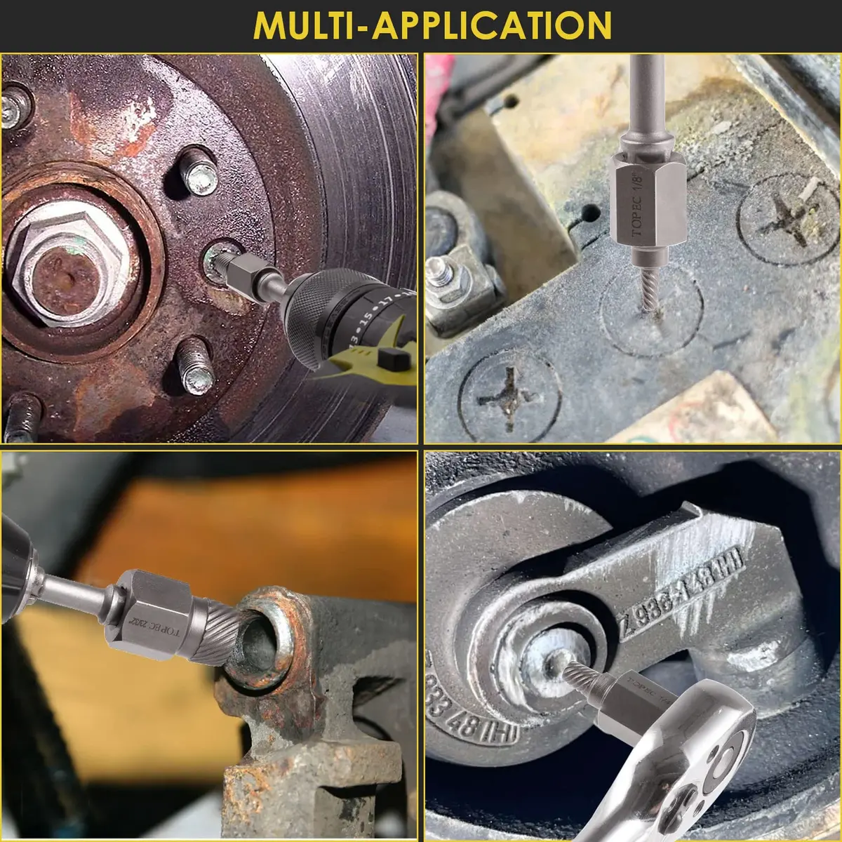 Topec Screw Extractor Set 25Pcs, 3/8” Drive | High Carbon Steel, Multi-Size, Easy Out for Broken Bolts & Studs - view 7