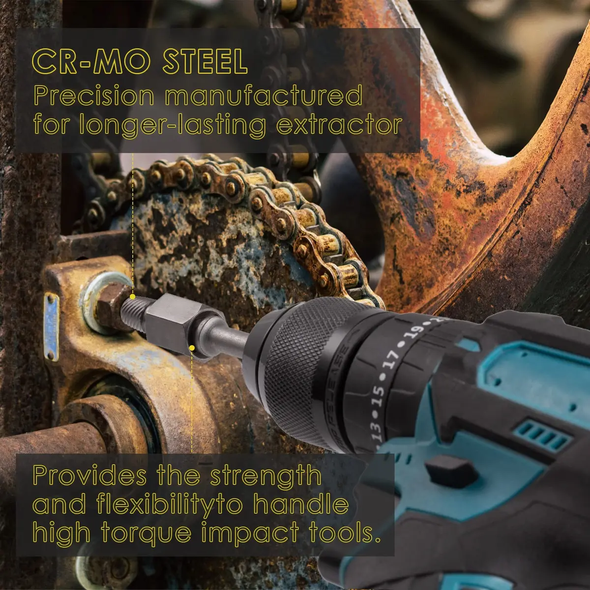 Topec Screw Extractor Set 25Pcs, 3/8” Drive | High Carbon Steel, Multi-Size, Easy Out for Broken Bolts & Studs - view 8