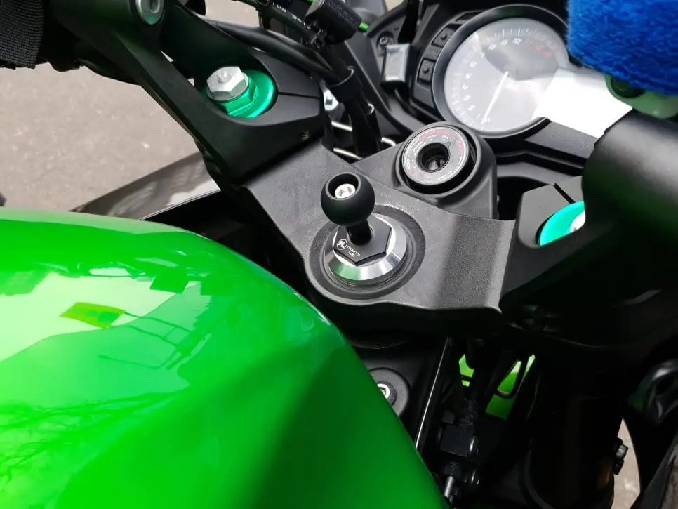 Mounts Lab Ninja Motorcycle Fork Stem Mount with 1-inch Ball for Kawasaki Ninja 12mm Hole | CNC Aluminum & TPU Rubber - view 7