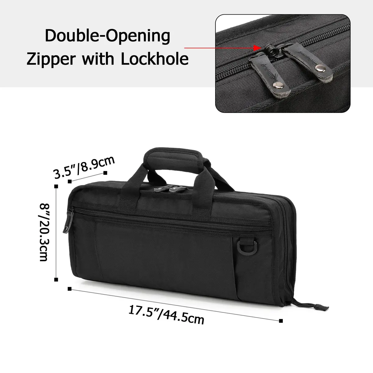 samdew Chef Knife Bag with Lockhole & 17 + 6 Slots | Durable Nylon, 17.5 In, Unisex - view 6