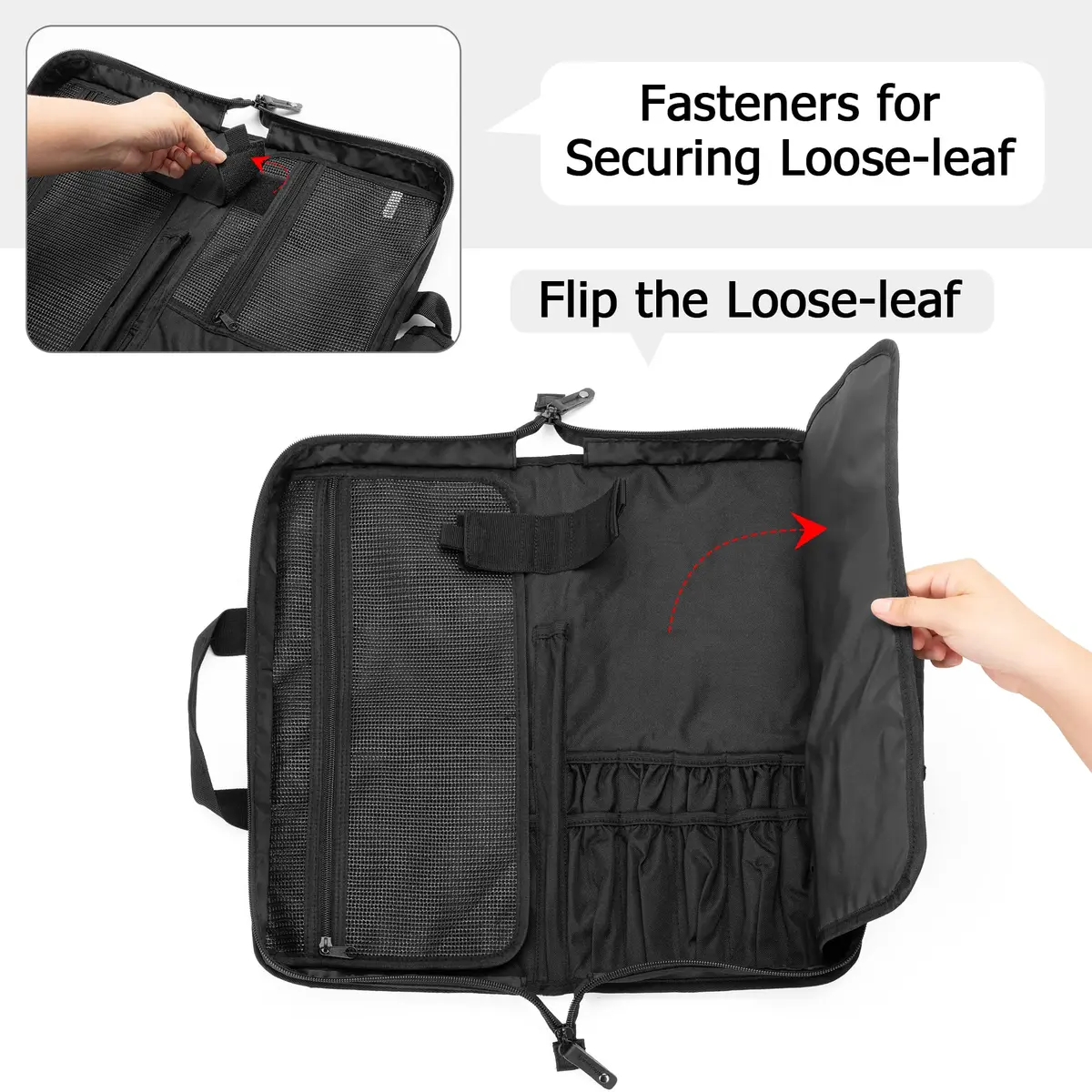 samdew Chef Knife Bag with Lockhole & 17 + 6 Slots | Durable Nylon, 17.5 In, Unisex - view 3