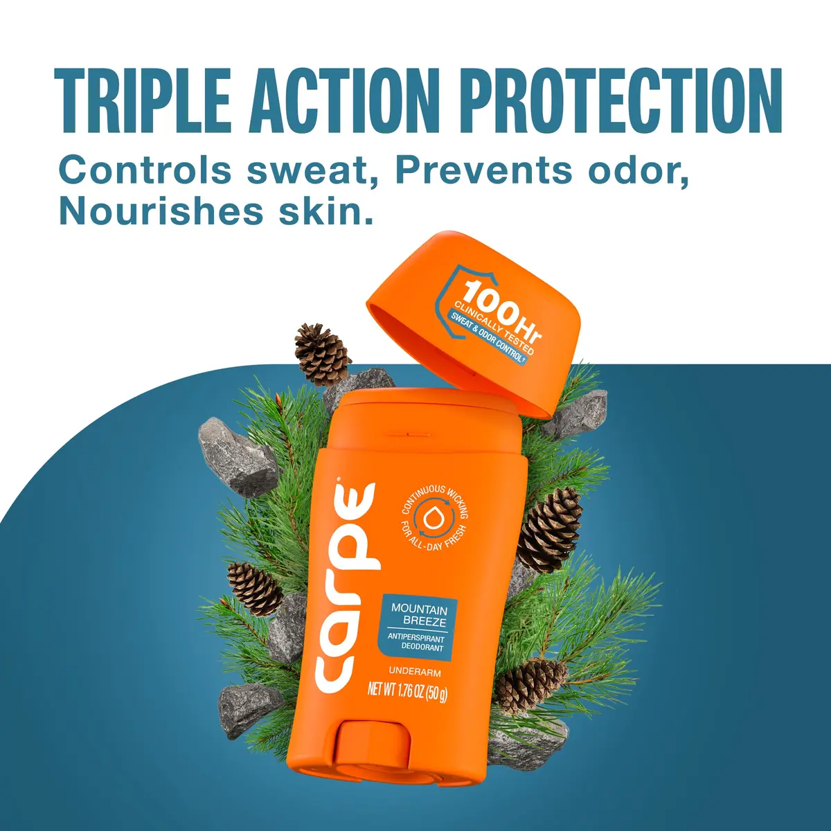 Carpe Antiperspirant Lotion Mountain Breeze Scent 50ml (1.69 Fl Oz) | 100-Hour Clinical Sweat Protection - view 5