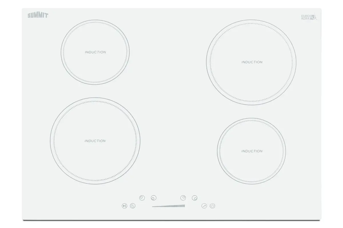 Summit 30" 4 Burner Induction Cooktop, White | Efficient Electromagnetic Heating for Safe, Fast Cooking - main product image