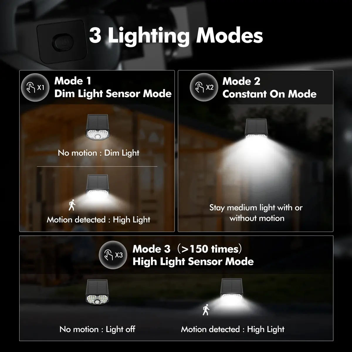 AloftSun Solar Motion Sensor Outdoor Lights | Waterproof 30 LED Spotlights for Yard & Garden - view 3
