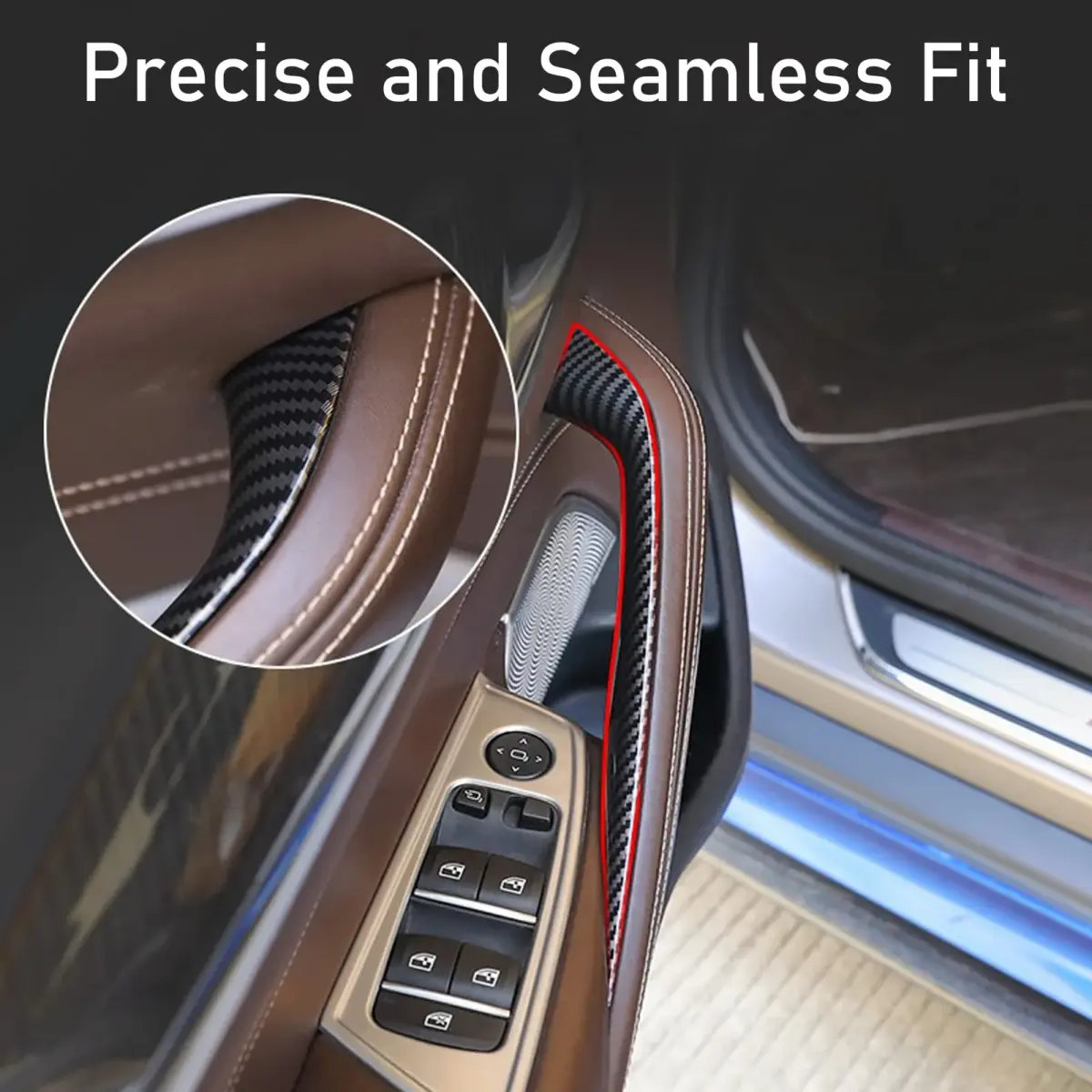 Jaronx Carbon Fiber Pattern Door Handle Covers for BMW 5 Series G30/G31/F90 M5 2017-2022 (2-Piece Set) - view 3