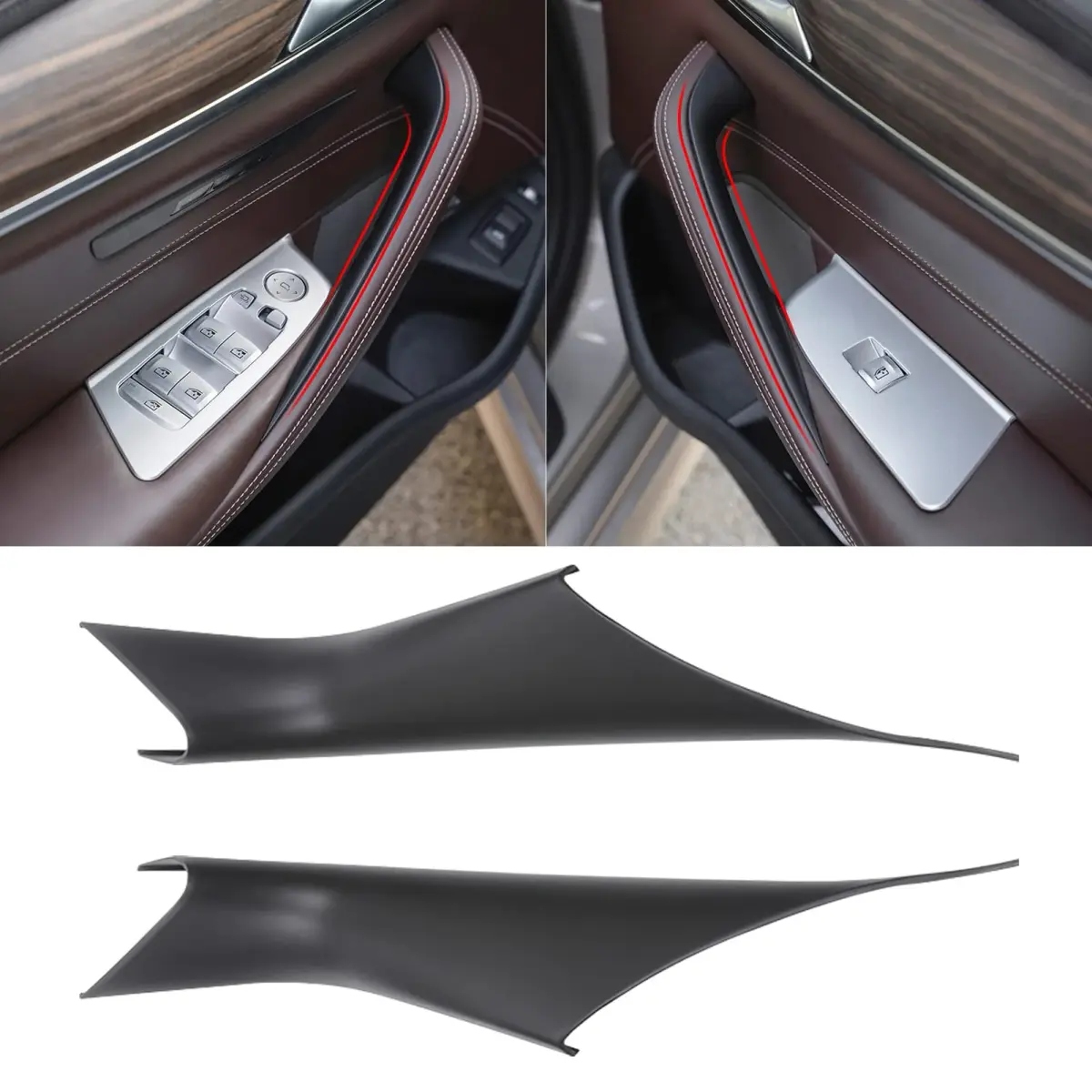 Jaronx BMW 5 Series G30 G31 F90 M5 Door Handle Covers 2017-2022 (2-Piece Set, Black) - main product image
