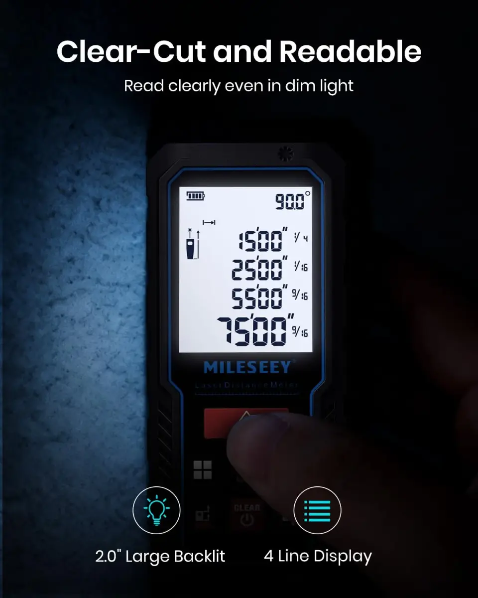 MILESEEY Laser Measure D5 120M 393ft (120m) | Accurate Angle Sensor & Volume Calculation - view 7