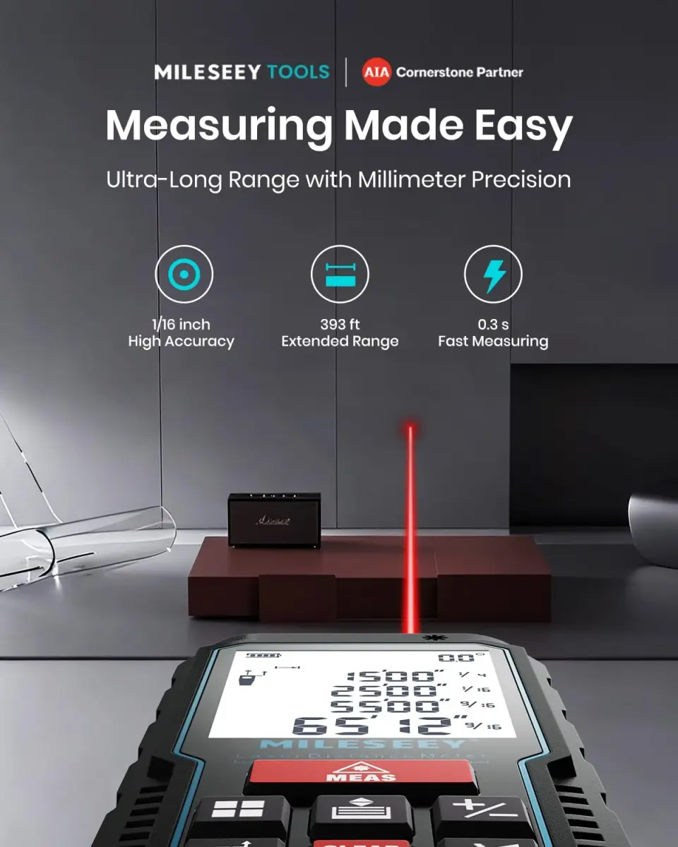 MILESEEY Laser Measure D5 120M 393ft (120m) | Accurate Angle Sensor & Volume Calculation - view 2
