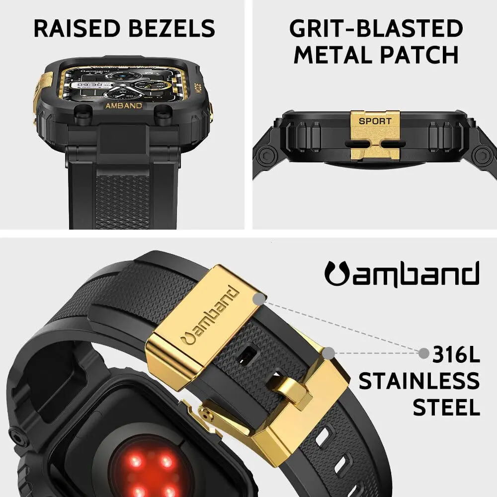 amBand Watch Band Compatible with Apple Watch Series 9/8/7 45mm & SE 44mm | Rugged Protective Cover - view 2