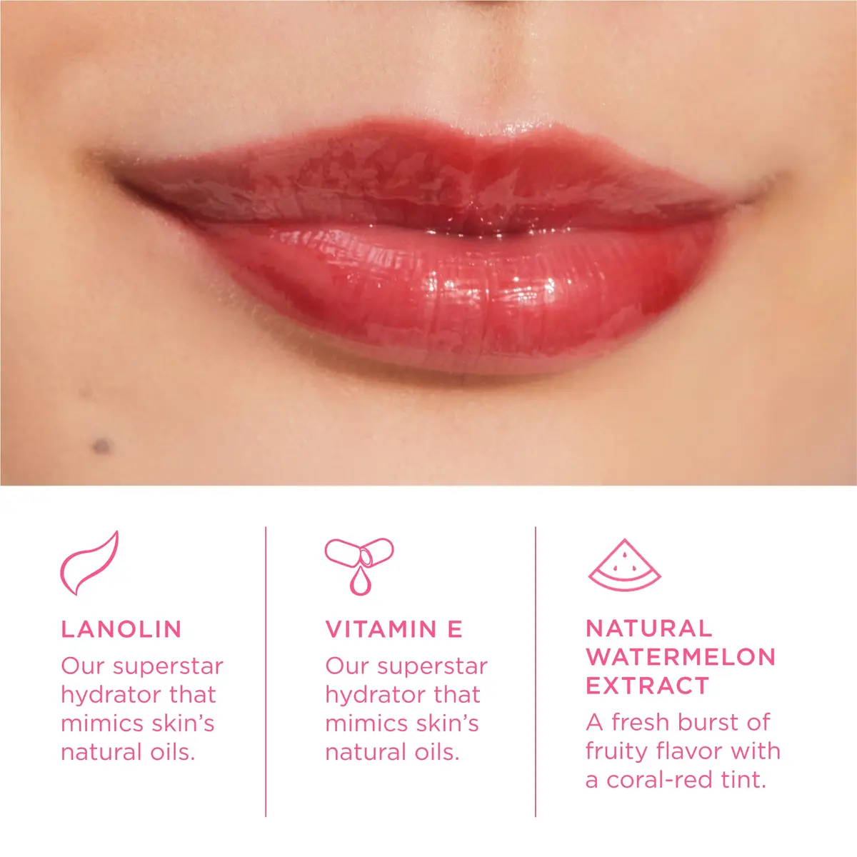Lanolips Fruity Jellybalm - Tinted Lip Balm & Jelly Lip Gloss Watermelon 10g | Moisturizing Lanolin Lip Makeup - view 3