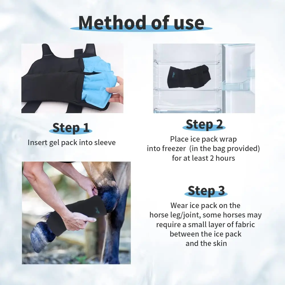 NEWGO Horse Ice Pack, 16.7"x 15" Contoured Wrap with 2 Gel Packs | Soft Neoprene Cover for Soft Tissue Relief - view 7