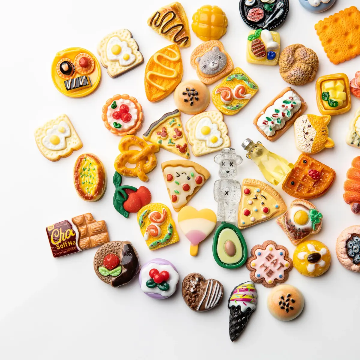 LEEXINLUU Food Cute Slime Charms Set - 80pcs Resin Flatback Assorted Food Charms | DIY Crafts & Decorations - view 7