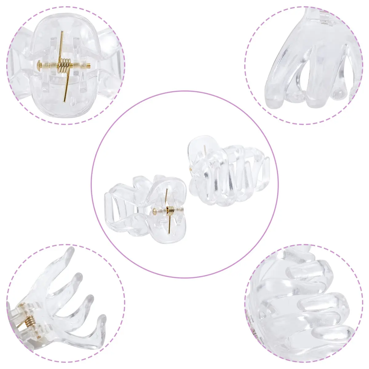 YOHAMA Clear Octopus Claw Clips 10 Count (4cm/1.57 inch) | Secure Hold for Thin to Thick Hair - view 3