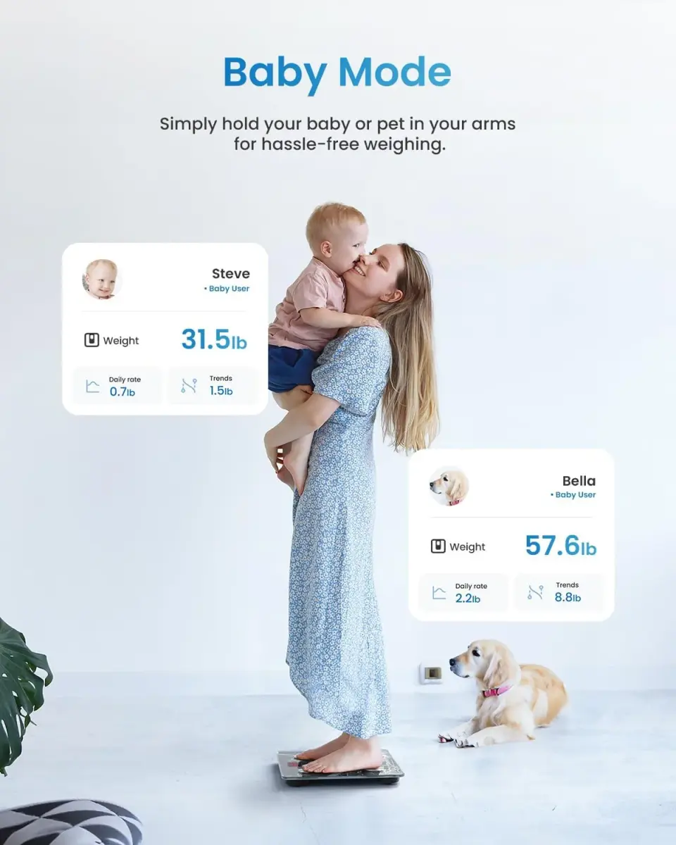 RENPHO Smart Scale for Body Weight, BMI & Body Fat, 13 Metrics, Marble | FDA Approved, 400 lbs Capacity - view 7
