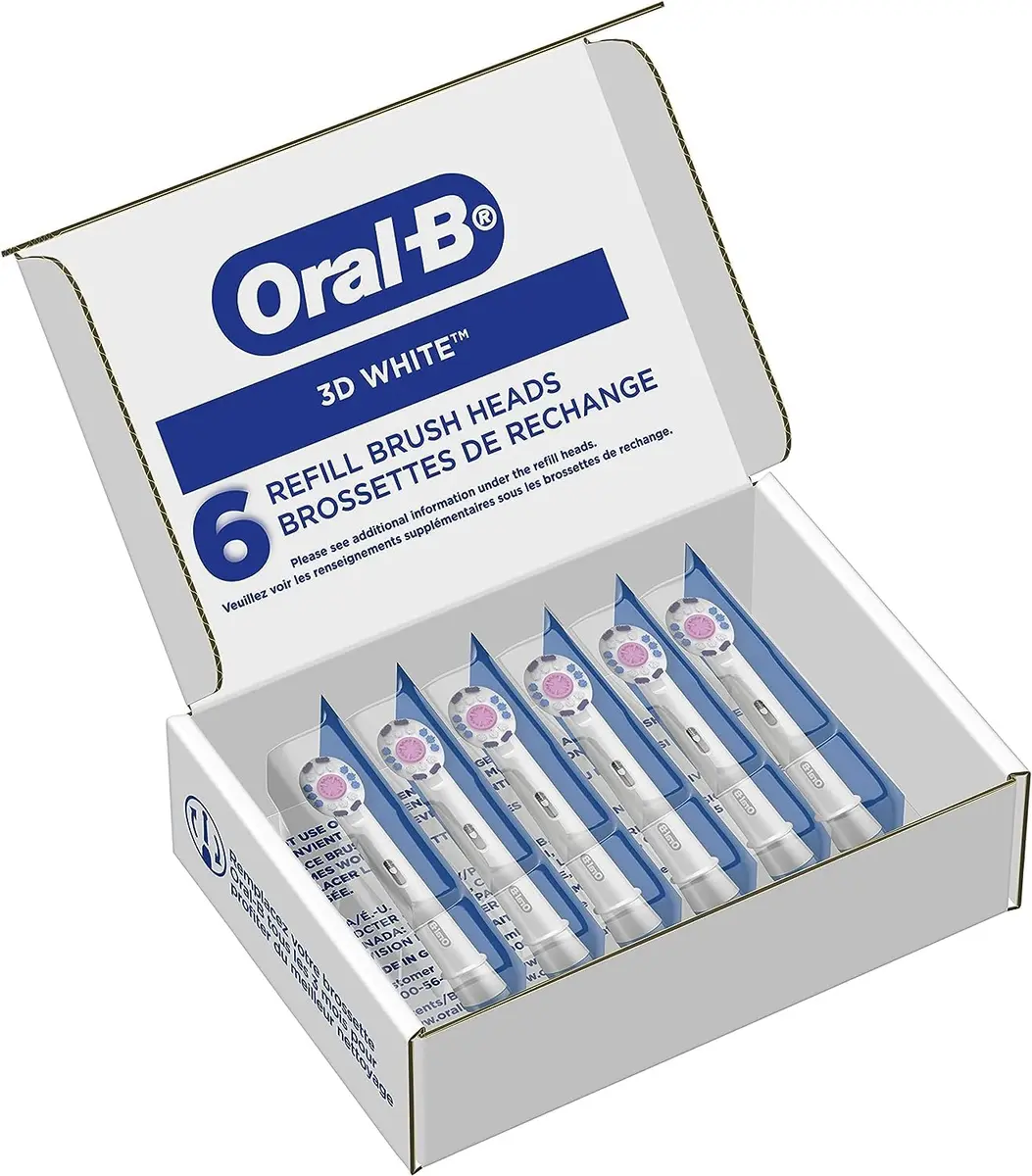 Oral-B 3D White Replacement Brush Heads (6 Count) | Whitens Teeth from Day 1 - view 2