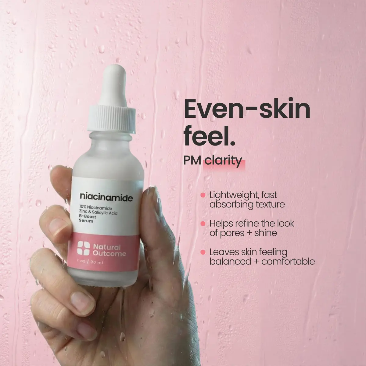 natural outcome Niacinamide Serum for Face 1 Fl Oz | Acne & Pore Reduction, Skin Balance - view 4