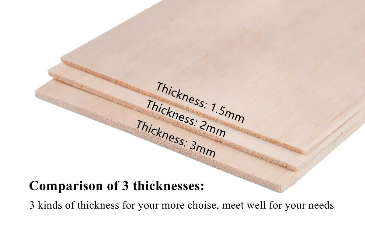 iUoczi 12 Pack Balsa Wood Sheets 4 x 12 Inch | Unfinished Natural Craft Wood for Models & DIY (70-120 chars) - view 7