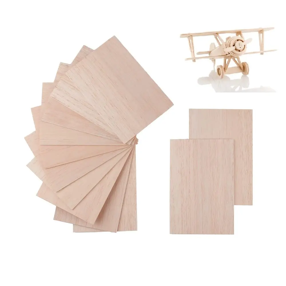 iUoczi 12 Pack Balsa Wood Sheets 150x100x1.5mm | Unfinished Natural Craft Wood for Models & DIY - main product image