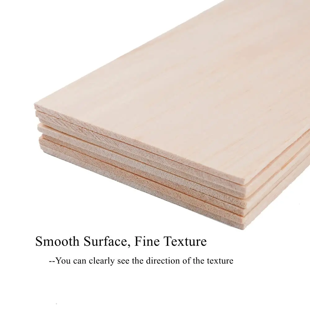 iUoczi 12 Pack Balsa Wood Sheets 150x100x1.5mm | Unfinished Natural Craft Wood for Models & DIY - view 4