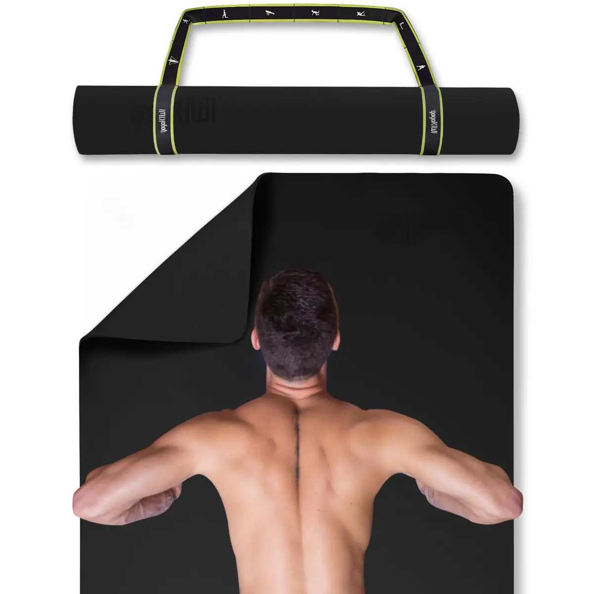 Gogokiwi Extra Wide Yoga Mat 72"L x 36"W x 1/4" (6mm) Thick | Non-Slip Fitness & Exercise Mat with Alignment Marks - main product image