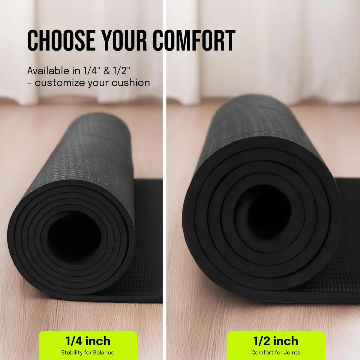 Gogokiwi Extra Wide Yoga Mat 72"L x 36"W x 1/4" (6mm) Thick | Non-Slip Fitness & Exercise Mat with Alignment Marks - view 3