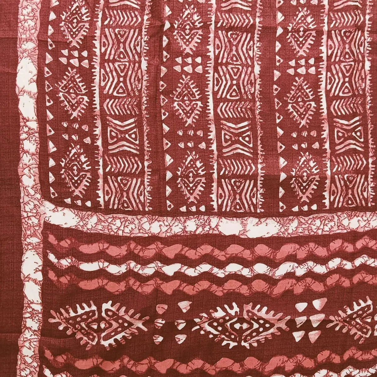 DUPATTA BAZAAR Women's Batik Printed Silk Dupatta Free Maroon | Elegant Festive Accessory - view 4