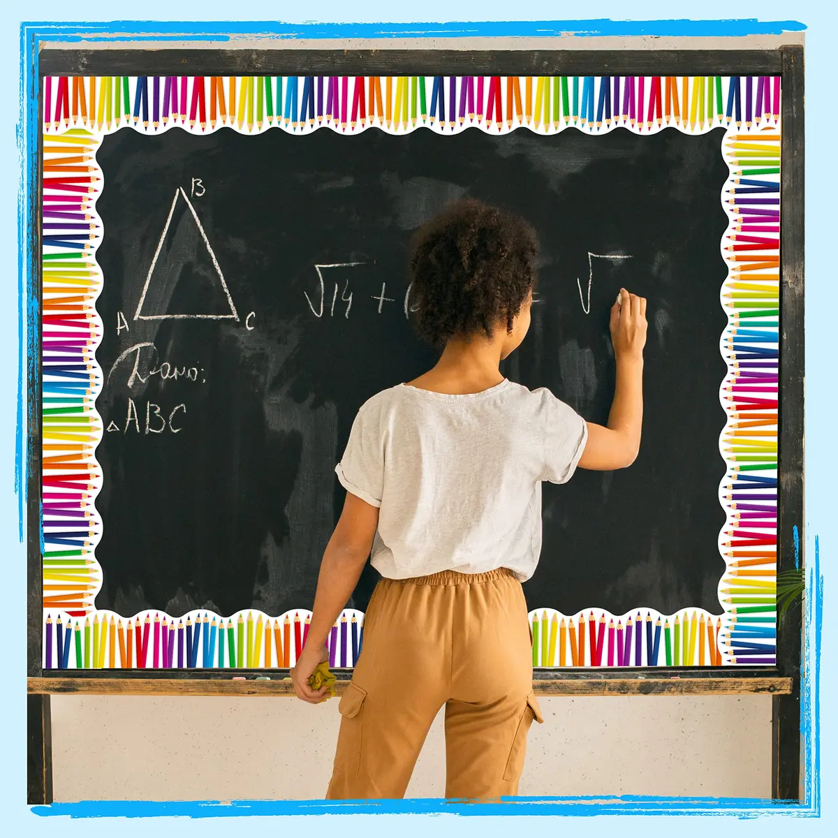 ERKE 60 Feet Bulletin Board Borders, Scalloped Rolled Border Trim with Pencil Patterns, 18.28 m (60 ft) | Classroom & Office Decor - view 6