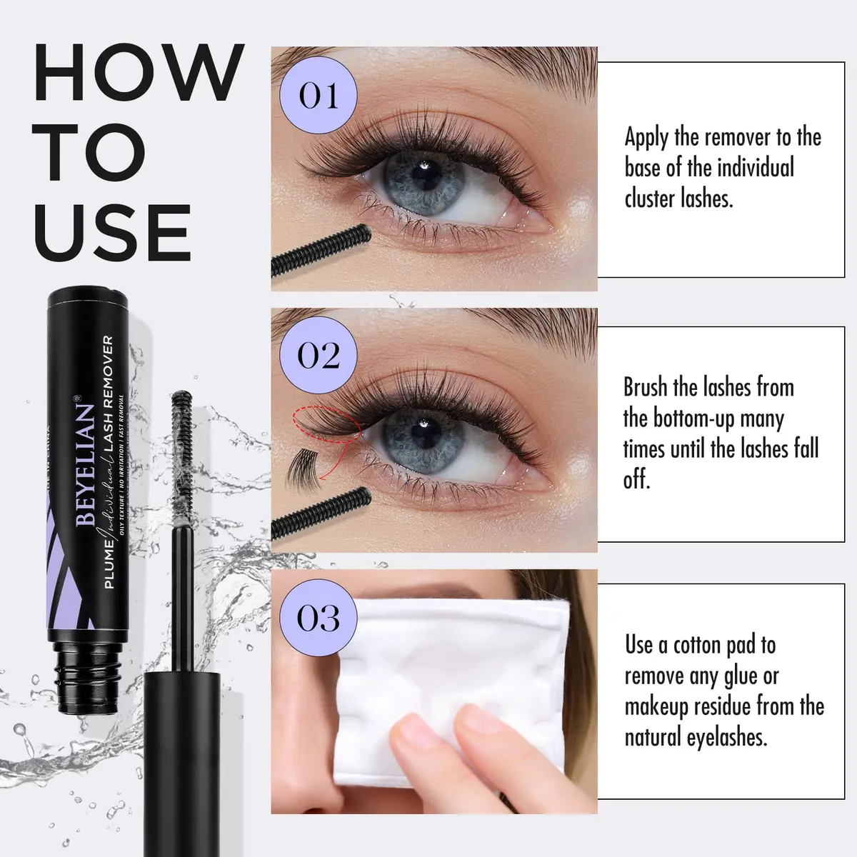 BEYELIAN Lash Remover 5g | Gentle & Deep Clean for Eyelash Extensions - view 6