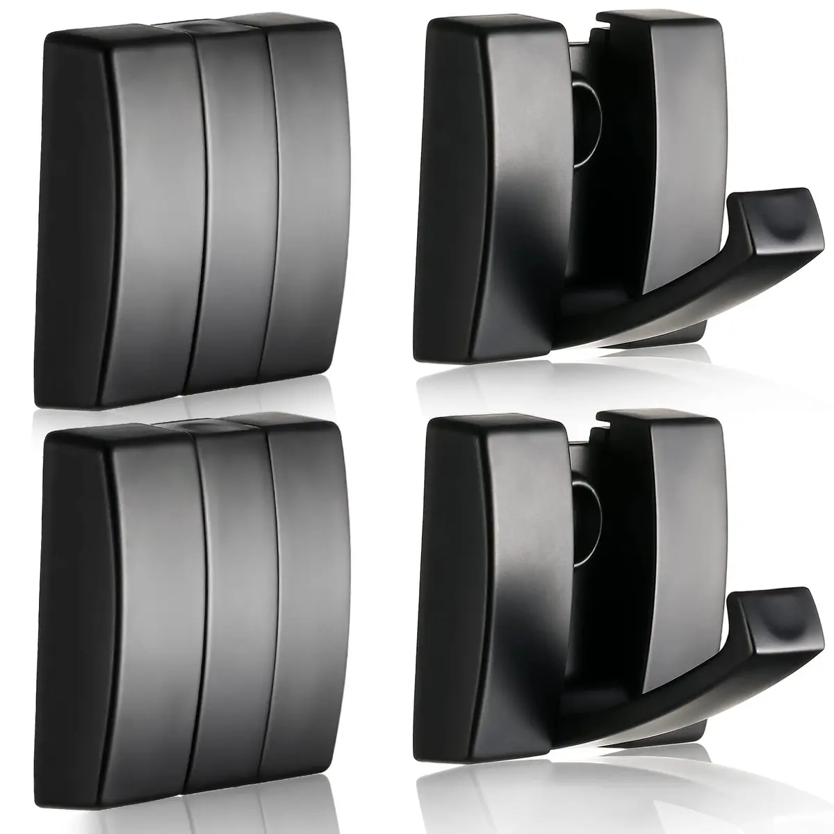 Queekay 4 Pcs Folding Hideaway Coat Hooks Heavy Duty Wall Aluminum 2.3x2.0x0.55 in | Space-saving Retractable Wall Hangers - main product image