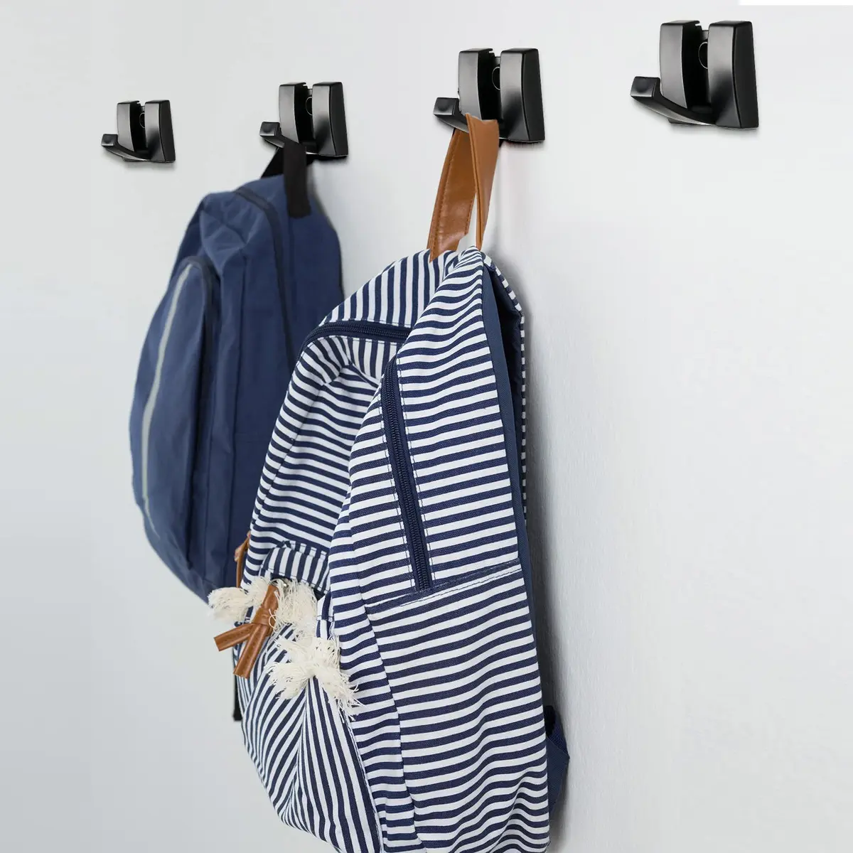 Queekay 4 Pcs Folding Hideaway Coat Hooks Heavy Duty Wall Aluminum 2.3x2.0x0.55 in | Space-saving Retractable Wall Hangers - view 7